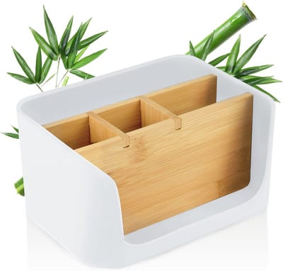 Bureau-organizer voor thuis en kantoor - pennenhouder, smartphone & tablet stand, notitieboekje, brievenbak en servethouder (wit)