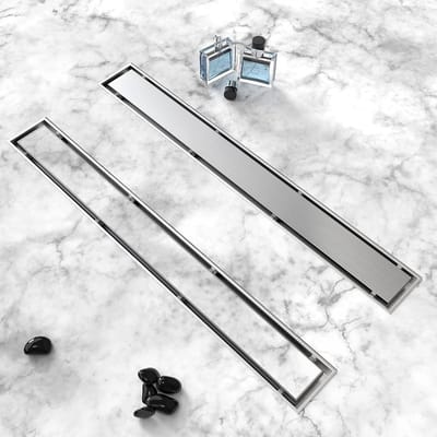 Lineaire Doucheafvoer - Douchegoot Tegel - Badkamer Afwatering - 2-in-1 Tegelinzet - 30 cm - Geborsteld Nikkel