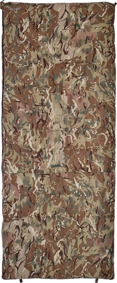 LOWLAND OUTDOOR MULTICAM donzen slaapzak - 1030g - 210x80 cm +0°C