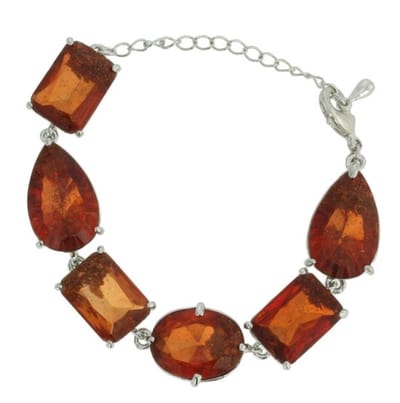 Behave - Armband met Druppelvormige en Bagetvormige Bruine Stenen