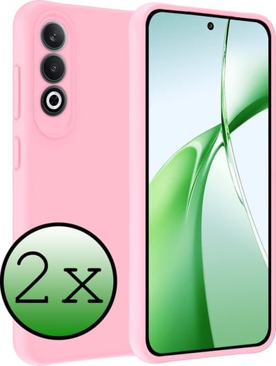 Hoesje 2 Stuks - Geschikt voor OnePlus Nord CE4 - Sterk & Shockproof - Case Siliconen - Back Cover - Telefoon Hoes - Lichtroze
