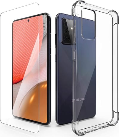 Hoesje Geschikt Voor Samsung Galaxy A72 Hoesje + 1x Screen Protector, met Galaxy A72 Anti-Scratch siliconen Shockproof Cases Cover