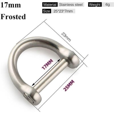 Massieve Karabijnhaak van Roestvrij Staal 4 Stijlen 9mm/13mm/17mm/21mm Hoge Kwaliteit Sleutelhanger Haak Sluiting Fob Outdoor gereedschap 17mm-Frosted gray
