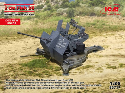 ICM Modelbouwpakket Militaire voertuigen - 35717 Flak 38 - WWII Duitse AA Gun - Kanon Plastic - 1:35 - Modelbouw