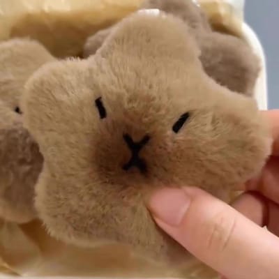 Knijpbare Capybara Ster Pluche Pop Schattige Kawaii Roze Strik Cartoon Sleutelhanger Hanger Tas Sleutelhanger Decor Meisje Kind Speelgoed Cadeau