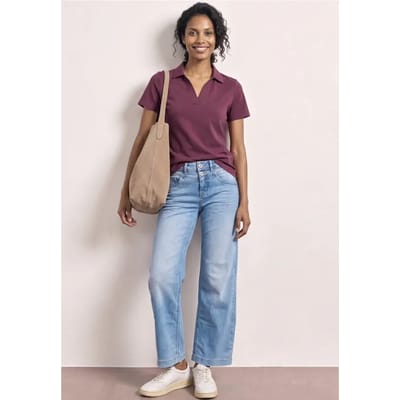 Poloshirt met korte mouwen en gespleten hals