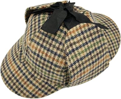 Victoriaanse Detective Hoed, Padded Tweed Deerstalker Cap voor Sherlock Kostuum, Perfect voor Halloween en Wereld Boek Dag Outfit Accessoires