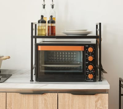 Magnetron rek Sorsele keukenrek 48x40-63x32 cm zwart [en.casa]