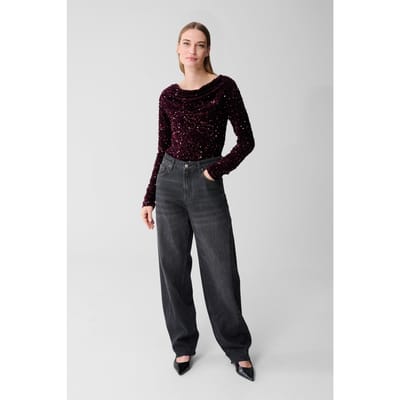 Shoeby La-sbcleo Waterfall Top Purple Größe: S | Longsleeves Outlet | Damen | Violett