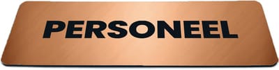 Deurbordje Brons/Koper-look met tekst personeel - Formaat 150 x 50 mm x 1,6 mm - Zelfklevend | Luxe uitstraling | Geborstelde Koper/Brons toplaag | Gratis Verzending | Decoporta