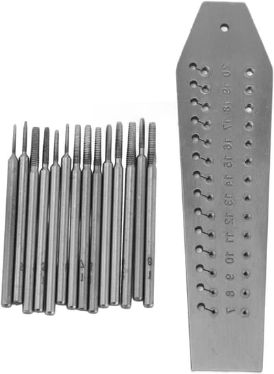 14-delige Tapping Set voor Horlogemakers en Juweliers - 0.7mm tot 2mm Draad voor Sieraden en Horloge Reparatie