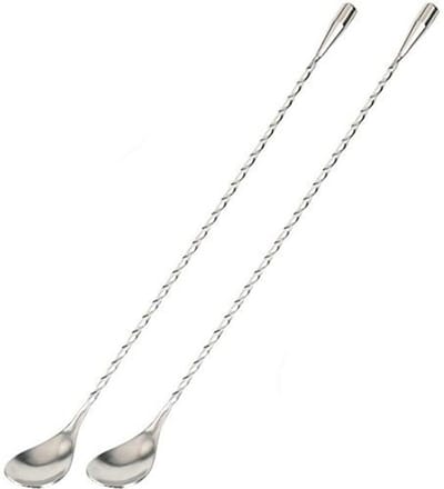 Solidchoice- Menglepel 30 cm - Roestvrijstalen Cocktaillepel - Spiraalvormige Staafshaker - Geschikt voor Dranken - Vaatwasmachinebestendig - Hoogwaardige Duurzaamheid - Barlepel