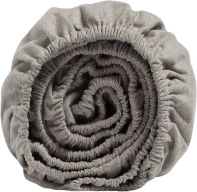 Yumeko hoeslaken flanel stone bruin 90x210x30 - Biologisch & ecologisch