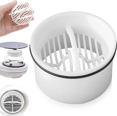 Allecta - Haarvanger voor douche | Afvoerzeef met haarfilter | Zeefinzetstuk voor afvoergarnituur 6960, 6963, 6961, 6962 | Vervanging dompelbuis voor wastafel en badkamer