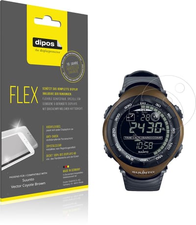 dipos – 2x Beschermfolie geschikt voor Suunto Vector Coyote Brown | 3D Full Cover Screenprotector | 100% Passend