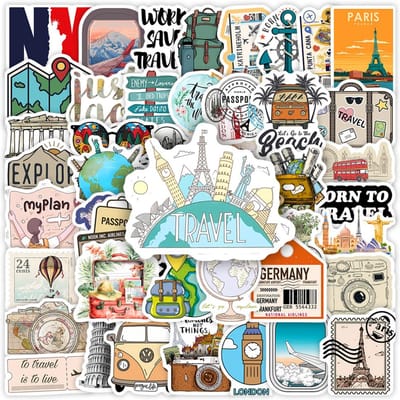 Reis Vakantie Feestdagen Stickers Toerisme Diy Kindercadeau Waterdichte Sticker Voor Laptop Telefoon Scrapbook Bagage Flessen Decoratief gray
