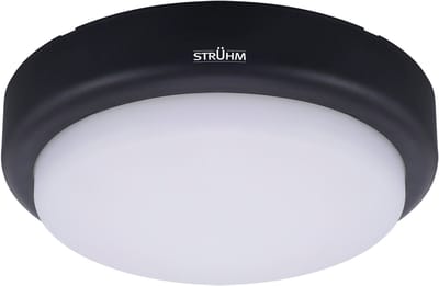 MARINA LED Plafondlamp- Binnen / Buiten - Aanpasbare kleur 5CCT - Aanpasbare watt 8/12/18w -1100 / 1500 / 2200 Lumen - Rond - Zwart - IP65 - IK09