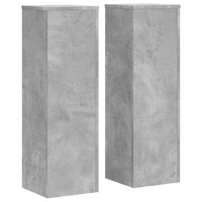 vidaXL - Plantenstandaards - 2 - st - 25x25x80 - cm - bewerkt - hout - betongrijs