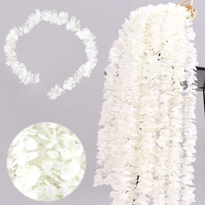 Dailygoods- Nepbloem Slinger 100 cm - Witte Kunstbloemen - Blauweregen Wijnstok - Decoratie voor Bruiloft - Herbruikbaar - Duurzaam - Bloemenslinger