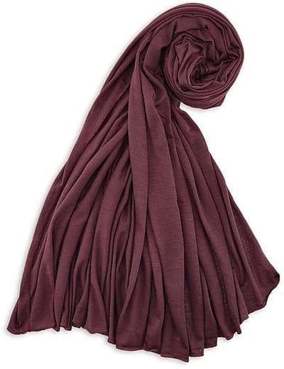 JB Collection - Hoofddoeken - hoofddoek polyester jersey uni aubergine - aubergine