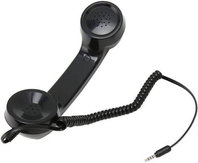 Store_9 - Retro Telefoonhandset - Handheld Mobiele Telefoonontvanger - Stralingsbestendig - Zwart - Helder Geluid - Geschikt voor Smartphones