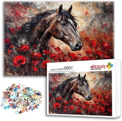 Houten Puzzel Paard - Legpuzzel Volwassenen - Ontspanning Thuis - Letterscheiding Achterkant - 100 x 70 cm - Gekleurd