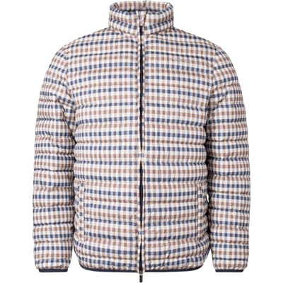 Aquascutum Active 100GR Mock Neck Beige Geruit Jasje