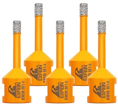 Diamanttegelboor 6 mm - Set van 5 Boorkronen voor Droog Boren van Porselein, Tegels, Graniet en Marmer