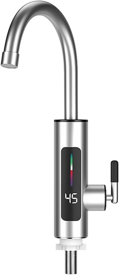 Elektrische Kraan - Doorstroomverwarmer Keuken - Direct Warm Water - Snelle Verwarming 3-5 Sec - 1500 Gram - Zilver