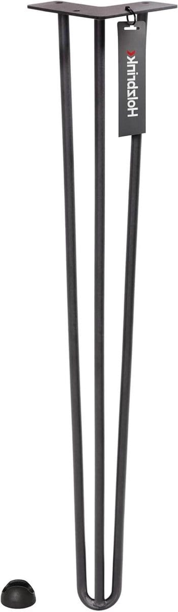 Tafelpoot - Haarspeld poot - Meubels maken - Drie stangen ontwerp - 50 cm - Ruw staal