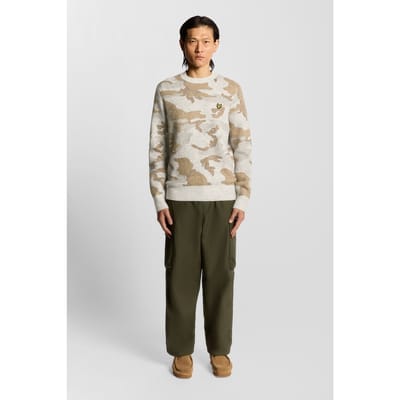 Lyle & Scott Brushed Camouflage Crew Neck Jumper Grey Taupe Taglia: S | Maglioni a maglia Outlet | Uomo | Nero