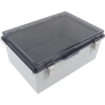 Boîte de jonction électrique étanche Couvercle transparent Boîtier électrique résistant aux intempéries pour usage extérieur Gris