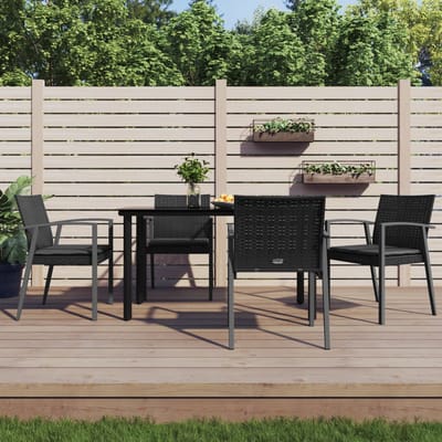 vidaXL - 5-delige - Tuinset - met - kussens - poly - rattan - en - staal