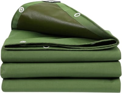 Dekzeil Waterdicht - Afdekzeil Beschermhoes - Bescherming Buiten - Heavy Duty Canvas - 1x1m - Groen