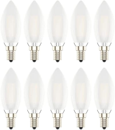 10 Stuks E14 LED Kaarslampen Dimbaar 4W, Vervangt tot 30W Gloeilamp, Warm Wit 2700K, 300LM, LED Kroonluchter Kampen, C35 Vintage Gloeidraad Kandelaar Gloeilamp