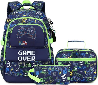 Complete Schooltas Set voor Tieners: Trendy Rugzak met Broodtrommel en Etui voor Basis- en Middelbare School