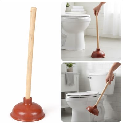 Cheqo® Ontstopper - WC Ontstopper - Toilet Ontstopper - Gootsteen Ontstopper - Afvoer Ontstopper - Plopper - Ontstopper met Steel - Rubberen Ontstopper