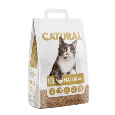 Dubbelpak: 2 x 20 l Catural Natural kattenbakvulling