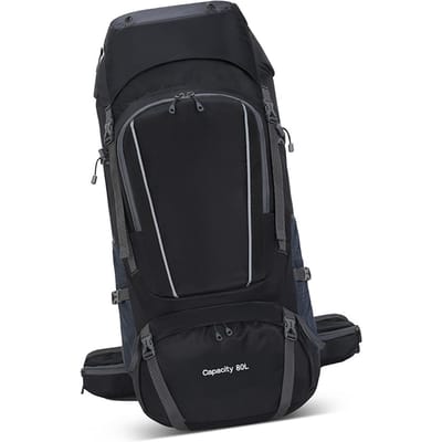 80L Outdoor Rugzak Camping Klimtas Oxford Doek Bergbeklimrugzak Grote Capaciteit black