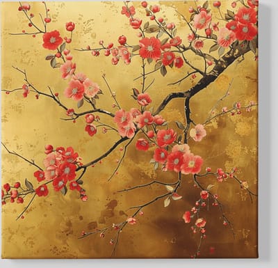 Vierkant Canvas Schilderij - Bloemen - Bloesem - 40x40x2 cm