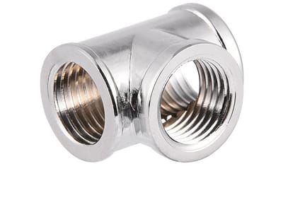 Dailygoods - T-Adapter - 3-Weg - Duurzaam - Chrome - G1/4 Draad - Geschikt voor PC Waterkoeling - ID12.9mm/OD17mm