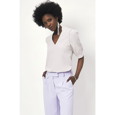 Dante6 Malina V Neck Top Chalk Maat: 34 | Blouses Outlet | Dames | Wit