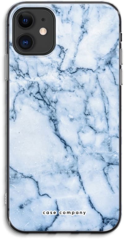 Case Company® - Hoesje geschikt voor iPhone 11 hoesje - Blauw marmer - Soft Cover Telefoonhoesje - Bescherming aan alle Kanten en Schermrand