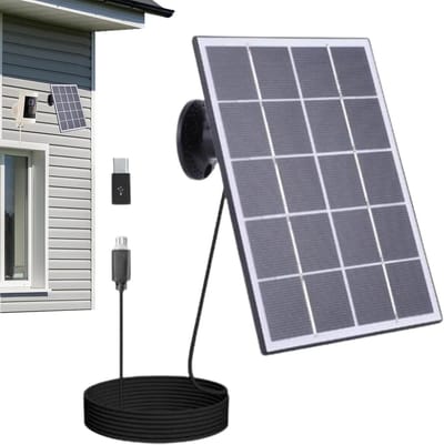 Zonnepaneel - Energie Oplader - Beveiliging Camera - IP65 Waterdicht - 3 Meter Kabel - Zwart