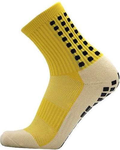 Knaak Gripsokken Geel - Anti-Slip Sportsokken voor Voetbal, Fitness & Hardlopen - Anti-Blaren