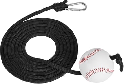 Allecto - Baseball Slagtrainer - Trainingskoord - Verbeter Oog-Handcoördinatie - Zwart, Wit, Rood - Slagkracht - Geschikt voor Alle Niveau’s - Diam...