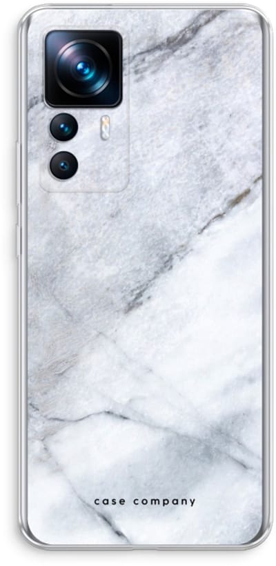 Case Company® - Hoesje geschikt voor Xiaomi 12T hoesje - Witte marmer - Soft Cover Telefoonhoesje - Bescherming aan alle Kanten en Schermrand