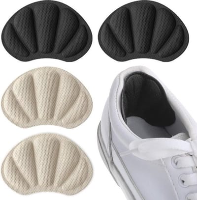 2 paar hielgrepen voor te grote schoenen, zelfklevende schoenpads voor dames en heren, antislip hielkussens, inlegzolen, anti-blaren schoenkussentjes tegen uitglijden en wrijven (grijs)