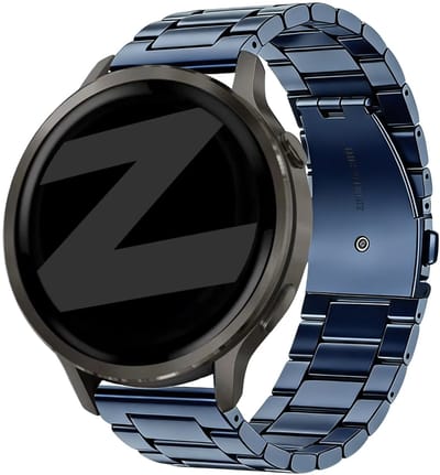 Bandz Stalen 'Classic' Bandje geschikt voor Garmin Vivoactive 4s / Vivomove 3s / Venu 4 - 41mm / Venu 3s / Venu 2s / Forerunner 265s / Forerunner 255s - Blauw