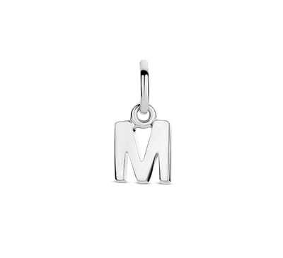 Zilver Gerhodineerde Hanger letter M 1333753